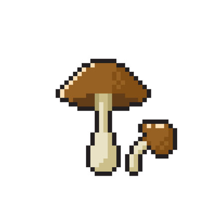 pixel art mushroom isolated on white background. vector illustration eps10のイラスト素材