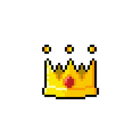 pixel art crown icon vector illustration design graphic art logo creative idea conceptのイラスト素材