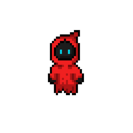 cute death angel character in pixel art styleのイラスト素材