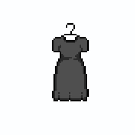 hanging black dress in pixel art styleのイラスト素材