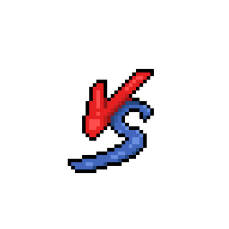 versus sign in pixel art styleのイラスト素材