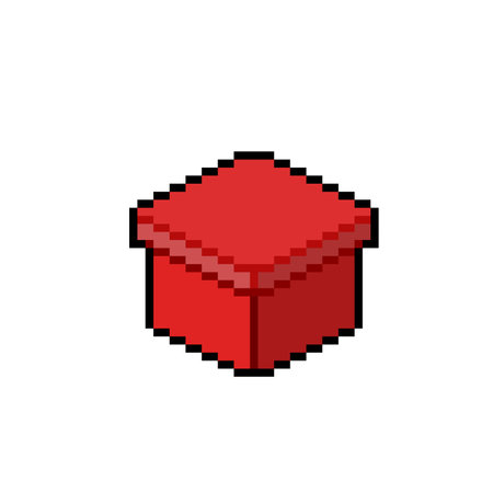 red box in pixel art styleのイラスト素材