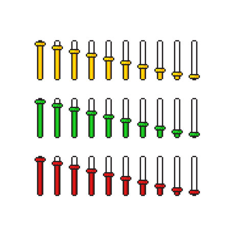 vertical slider user interface in pixel art styleのイラスト素材