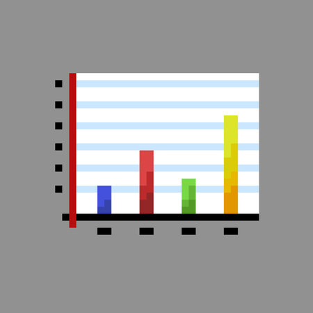 diagram bar in pixel art styleのイラスト素材