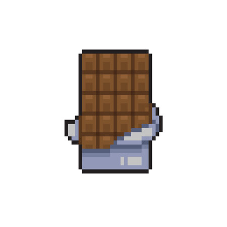 chocolate bar in pixel art styleのイラスト素材