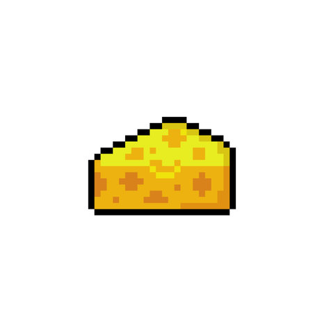 piece of cheese in pixel art styleのイラスト素材