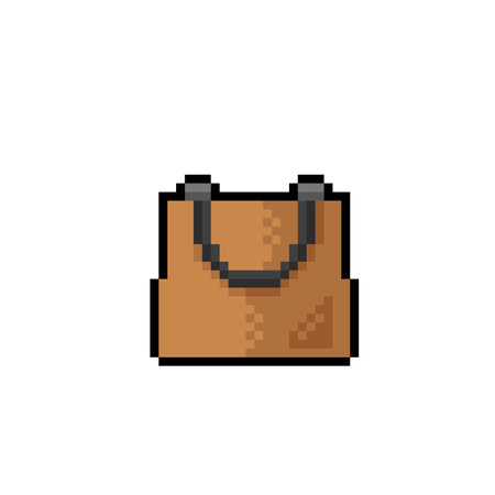 paper bag in pixel art styleのイラスト素材