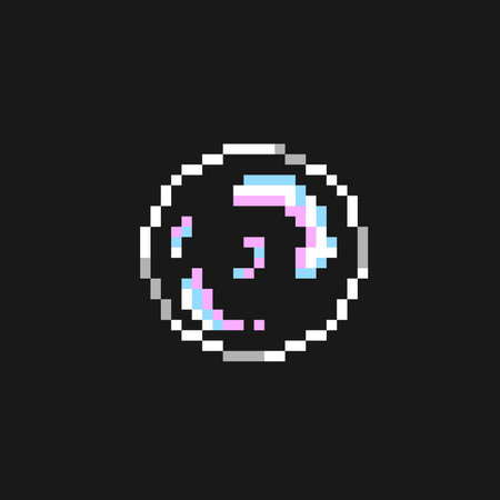 single bubble in pixel art styleのイラスト素材