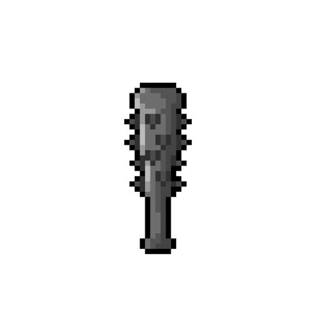 spiked iron stick in pixel art styleのイラスト素材
