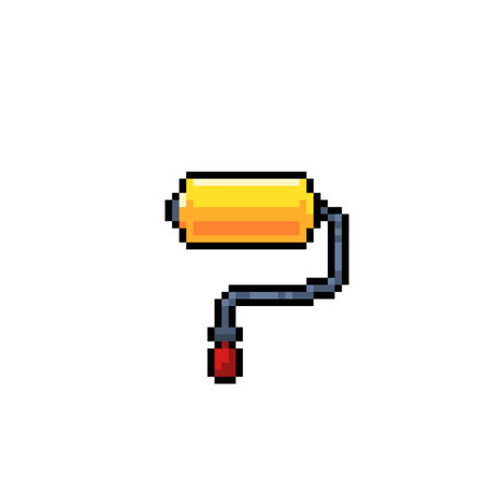 rollerbrush in pixel art styleのイラスト素材