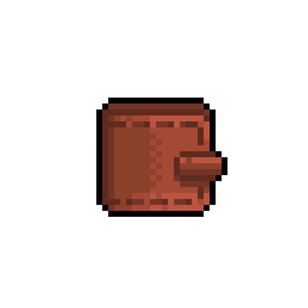 leather wallet in pixel art styleのイラスト素材