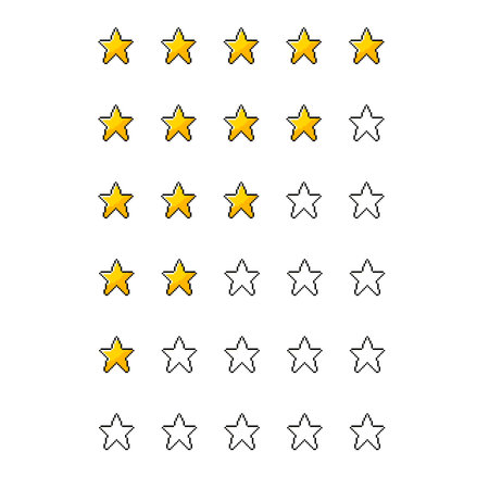 rating star in pixel art styleのイラスト素材