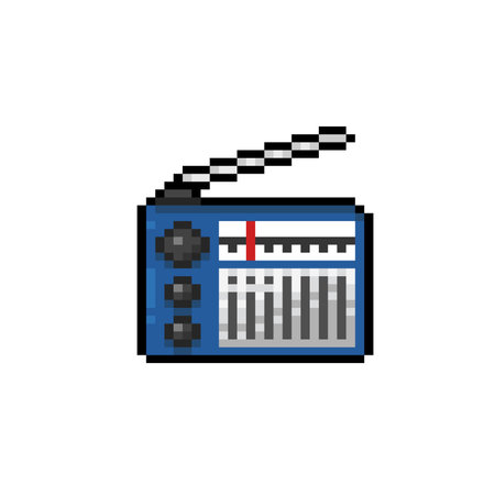 radio  tape in pixel art styleのイラスト素材
