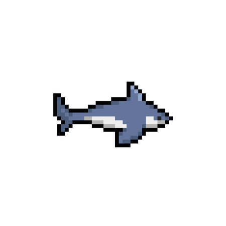 a shark in pixel art styleのイラスト素材