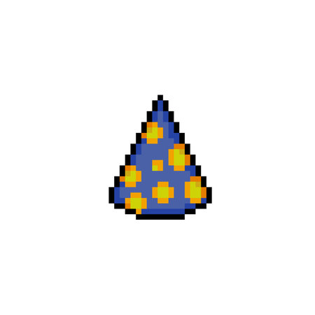 party hat in pixel art styleのイラスト素材