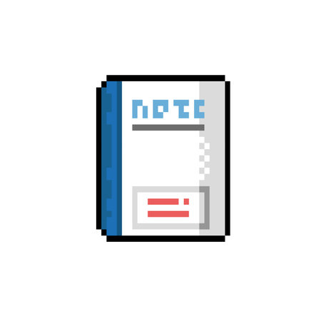 a single book in pixel art styleのイラスト素材