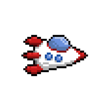 spaceship in pixel art styleのイラスト素材