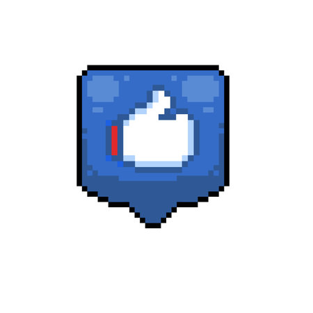 like thumb sign in pixel art styleのイラスト素材