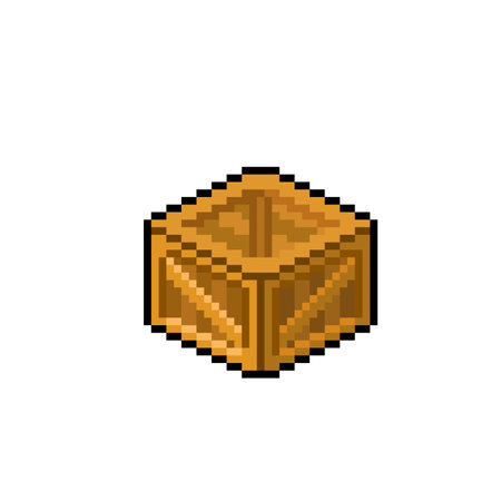 box crate in pixel art styleのイラスト素材