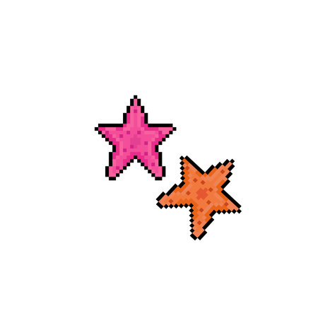 starfish in pixel art styleのイラスト素材