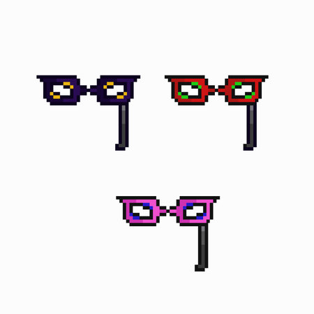 pixel art carnival mask icon set vector illustration design graphic flat styleのイラスト素材