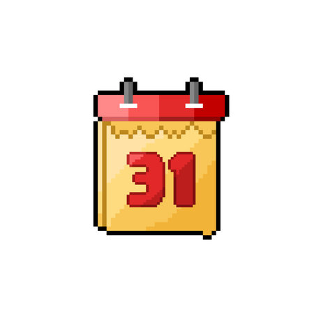 Calendar icon in pixel art style. Calendar vector illustration isolated on white background.のイラスト素材