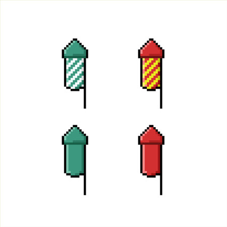 pixel art firecracker set. pixel art firecracker setのイラスト素材