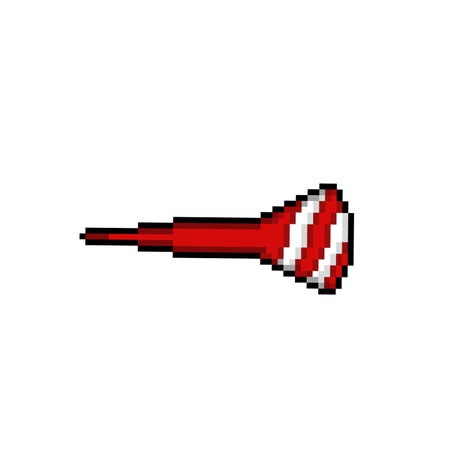 Isolated pixel trumpet icon. Musical instrument - Vector illustration. Pixel artのイラスト素材