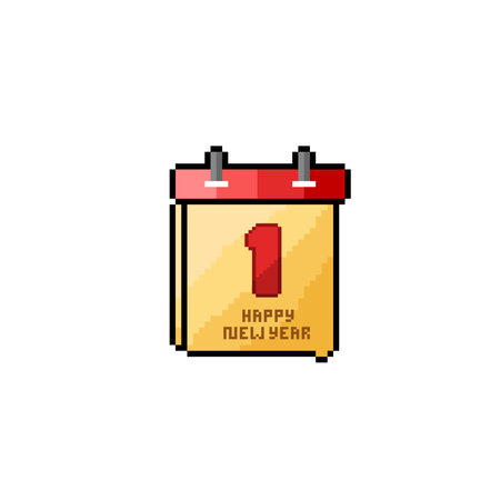 first date calendar in pixel art styleのイラスト素材