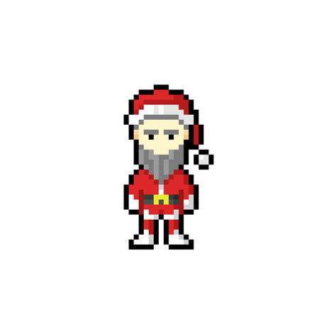 Santa claus pixel art. Merry Christmas and Happy New Year.のイラスト素材
