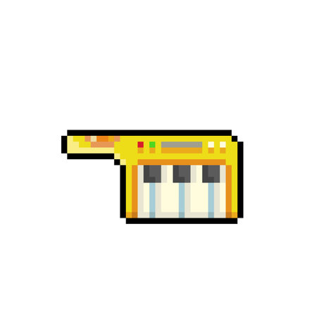 pixel art piano music instrument icon vector illustration eps10 graphic designのイラスト素材