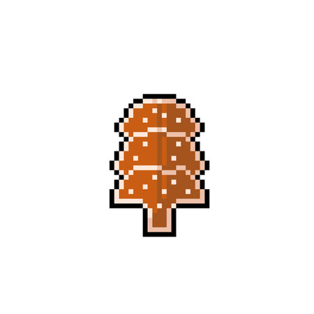 Pixel art cake with tree shape isolated on white background. Vector illustration. Eps 10.のイラスト素材