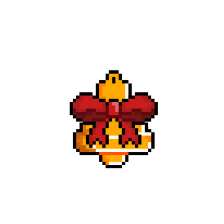 pixel art christmas bell vector illustration eps 10. pixel art christmas bellのイラスト素材