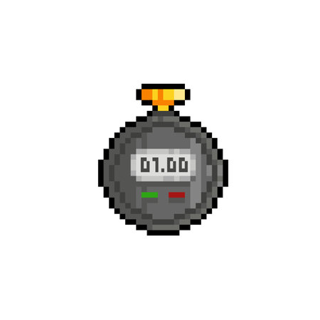 pixelated stopwatch icon, vector illustrationのイラスト素材