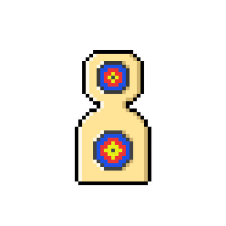 Pixel 8 bit body target. Pixel art icon. Vector illustrationのイラスト素材