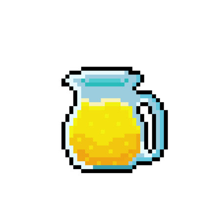pixelated lemonade in the jar isolated on white background vector illustrationのイラスト素材