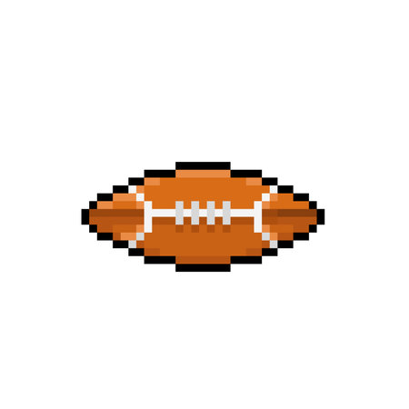 pixelated american football ball icon vector illustration design graphic flat styleのイラスト素材