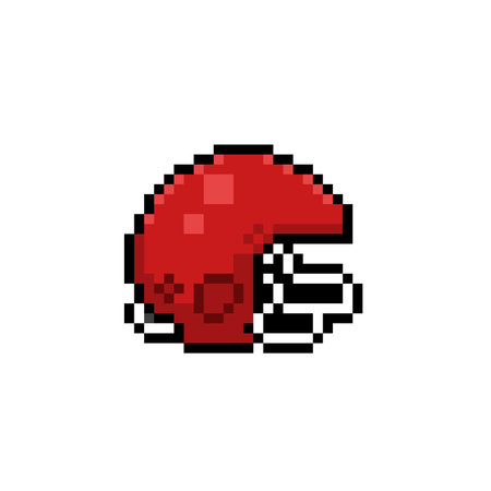 pixel art football helmet isolated on white background vector illustrationのイラスト素材