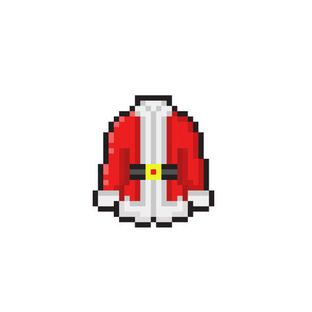 Santa clause jacket in pixel art styleのイラスト素材