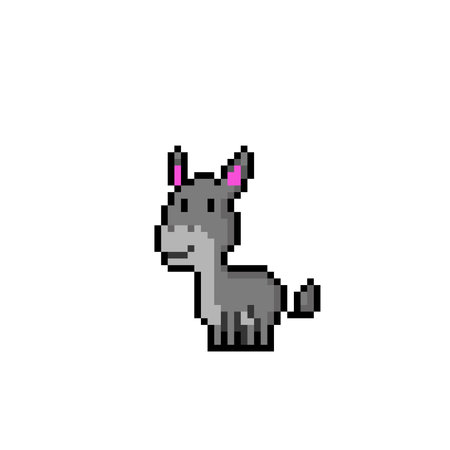 cute donkey in pixel art styleのイラスト素材