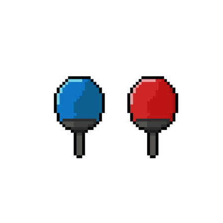 blue and red bet in pixel art styleのイラスト素材
