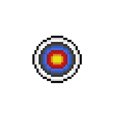 circle target in pixel art styleのイラスト素材