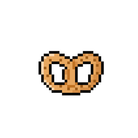 single cookie in pixel art styleのイラスト素材