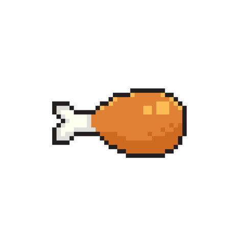 fried chicken in pixel art styleのイラスト素材