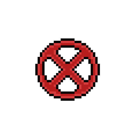pixelated stop sign on white background, vector illustrationのイラスト素材