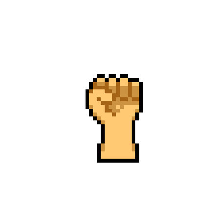 punch up hand sign in pixel art styleのイラスト素材