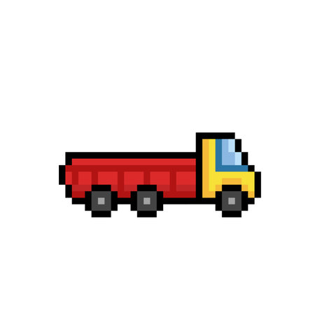 truck in pixel art styleのイラスト素材