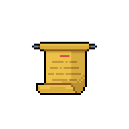 quest paper in pixel art styleのイラスト素材