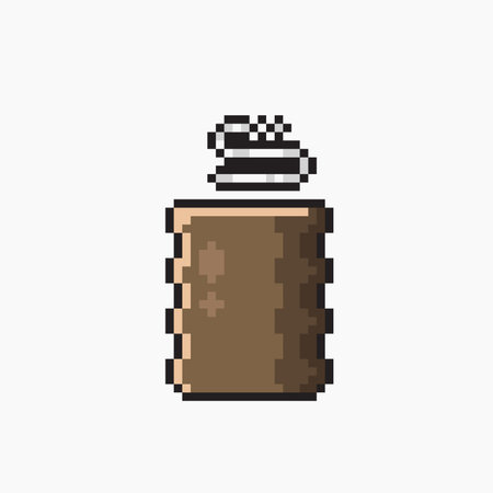 pixel art hot coffee cup isolated on white background vector illustration graphic designのイラスト素材