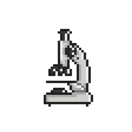pixel art microscope icon. pixel art vector illustration. pixel art microscopeのイラスト素材